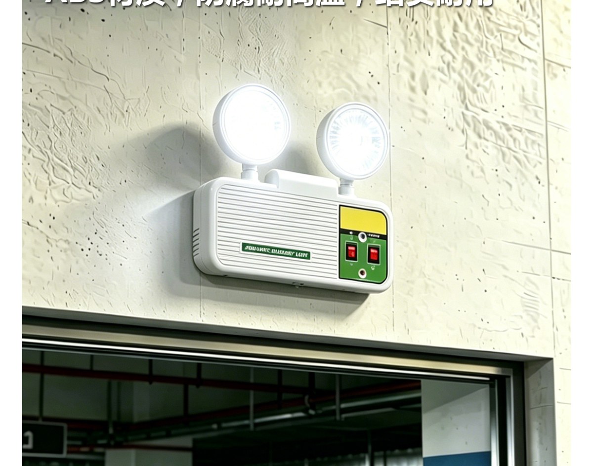 YE-1098 twin head emergency luminaire wall-mounted in an underground car park